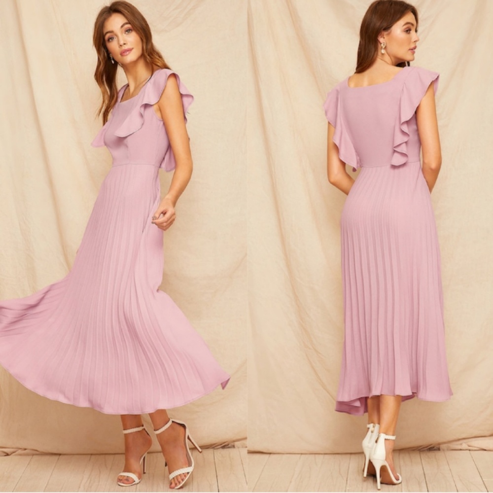 🎉HP!Last one! Pleated Blush Dress - Picture 2 of 4